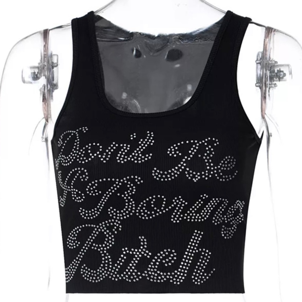 *SOLD OUT* Rhinestone Cropped Top - Picture 2 of 2